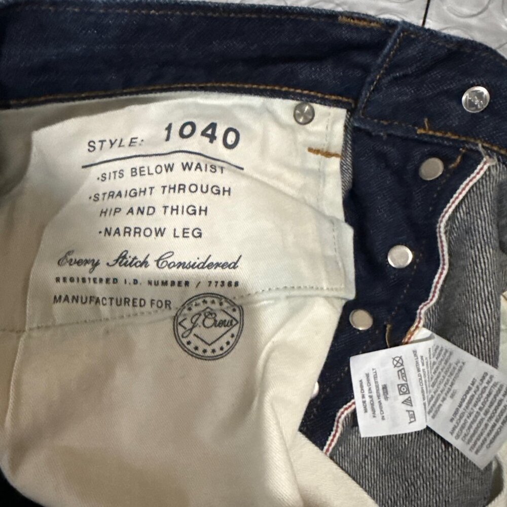 J Crew 1040 Athletic Fit Selvedge Japan Kaihara Denim Jeans 34x33 BUTTON FLY - Picture 6 of 9